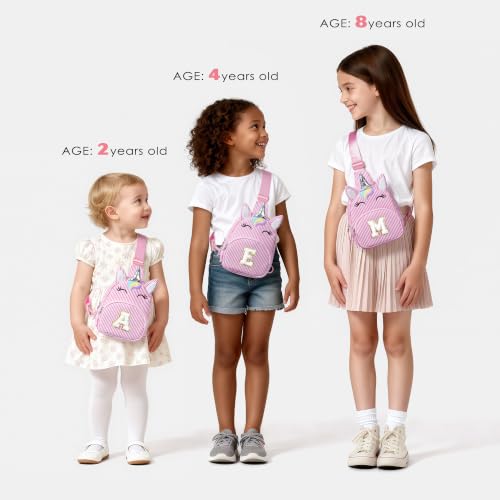 Image of YOOLIFE Initial Crossbody Bag Girls Sling Bag Kids Birthday Gifts, Blue S