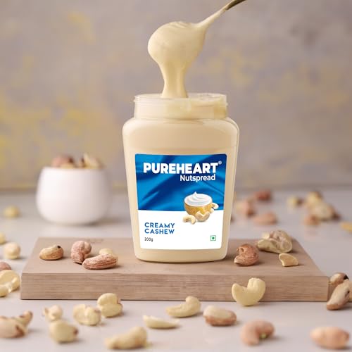 Image of Pureheart Nut Spread Creamy Cashew 200 gm, Nutty Spread for Breakfast, Delicious, Smooth & Creamy Snack