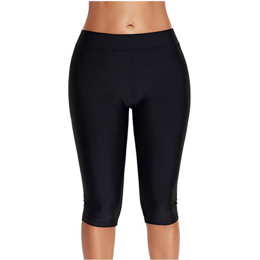 Pantaloncini da bagno da donna, lunghezza al ginocchio, con protezione UV, gamba a 3/4, taglie forti, leggings da spiaggia