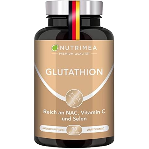 L-GLUTATHION reduziert zu 98% | mit Vorläufern + Vitamin C | Tripeptid: Glutaminsäure, Cystein, Glycin | 90 Kapseln Hochdosiert Cover