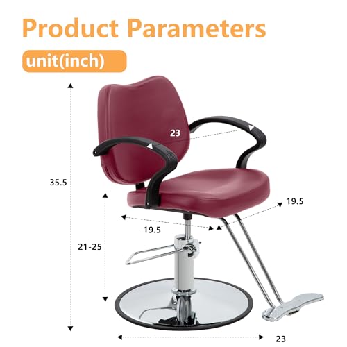 PayLessHere-Barber-Chair-Salon-Chair-Styling-Heavy-Duty-Hydraulic-Pump-Stylist-Chair-Adjustable-Hydraulic-Chair-for-Hair-Stylist-Women-ManBurgundy