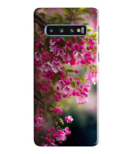 Image of Pink Floral Flowers Printed Hard Back Case Cover Compatible for Samsung Galaxy S10 (Multicolor) - D1662