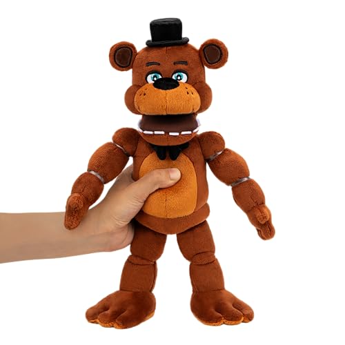 Image of Jazwares Five Nights at Freddy's 14 inch Poseable Sound Classic Freddy Plush - 4 Sounds, and Glow-in-The-Dark Eyes - Ages 8+