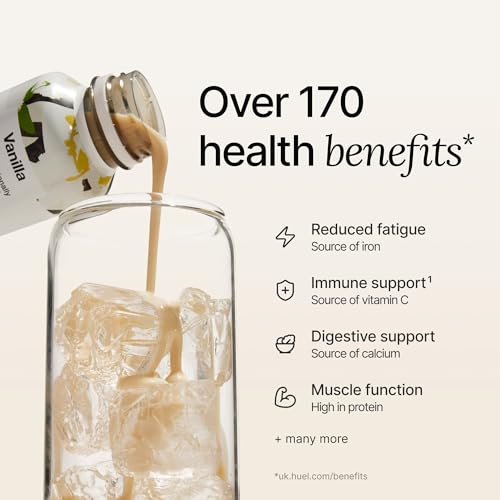 Huel Ready-to-drink Meal, Vanilla Protein Drink, 8 x 500ml Bottles, Protein Shakes, Pre-Portioned Meal, 20g of Protein per Bottle, Rich in Essential Vitamins, Minerals and Fibre Meal Replacement Shake