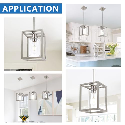 Image of MELUCEE 2 Pack Modern Pendant Light Fixtures for Kitchen Island