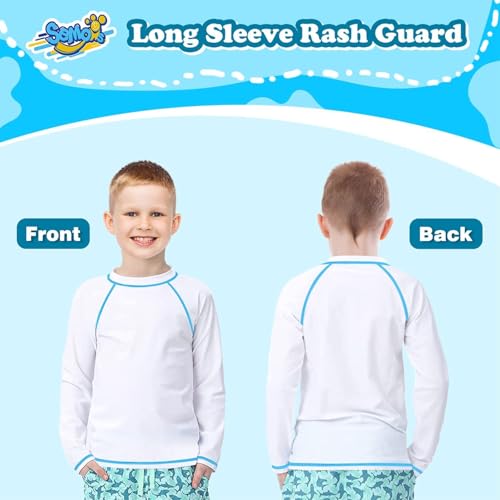 Image of Boys' Rash Guard Long Sleeve UPF 50 Sun Shirts for Toddler Kids Youth Water Swimming Rashguard