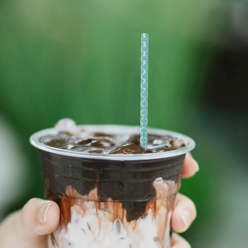 100 pitillos de papel azules con diseño cola de sirena miniatura 4