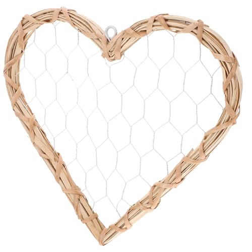 VICASKY Cadre Photo Mural Cœur en Osier Tressé, Support Suspendu Décoratif Vintage Petit Format, Cadre d'Exposition d'art pour Salon et Chambre, Porte-Photo...