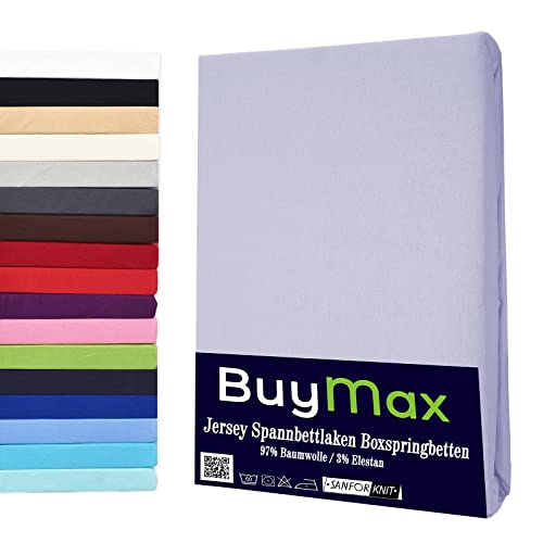 Buymax Wasserbett Spannbettlaken Stretch 180x200-200x220 cm für Wasserbetten und Boxspringbetten Bettbezug für Matratzen bis 35 cm Matratzenhöhe, Silber Grau