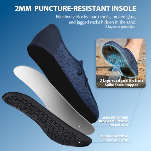 Image of JACKSHIBO Water Shoes for Women Men Quick-Dry Swim Shoes Beach Water Socks