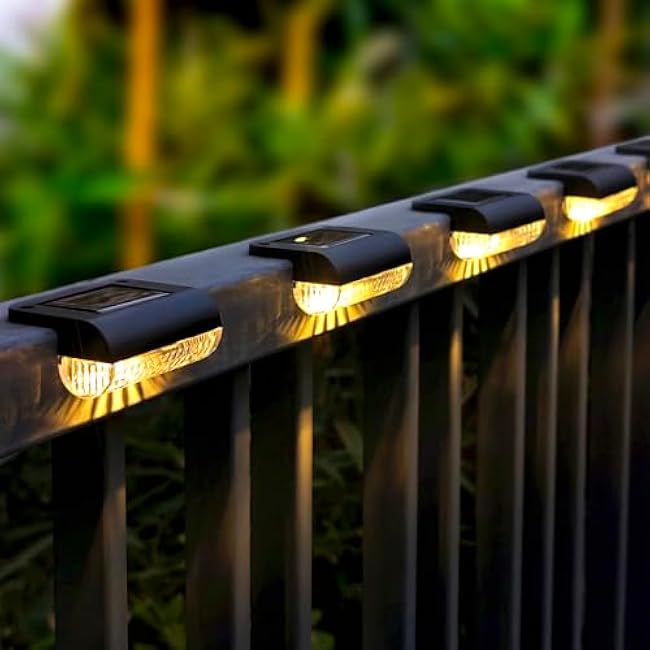 Solar Step Lights Outdoor, 16 Pack Solar Deck Lights Waterproof Outdoor Lighting for Patio Fence Stairs Post Railing Yard and Garden (Warm White, 16 Pack)