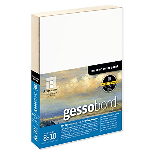 Ampersand Art Supply GBSC08 Gesso Wood Painting Panel: Museum-Serie Gessobord, Tiefe: 1,9 cm, 8" x 10" Cover