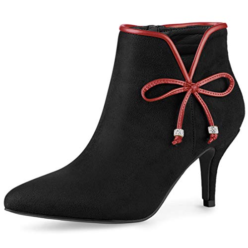 Allegra K Botines de tacón de aguja para mujer, Negro (Negro), 37 EU