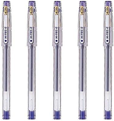 Pilot Hi-Tec-C 025 Gel Ink Pen, Hyper Fine Point 0.25mm, Blue Ink, LH-20C25, Value Set of 5