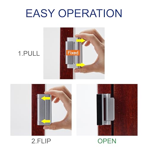 Kirphealy Home Security Door Lock, 2 Pack Door Reinforcement Locks for Front Door, Upgraded Door Latch Withstands 800lbs of Force, Prevents Unauthorized Entry, Easy to Install, Perfect for Solo Living
