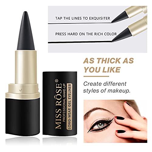 Lokfar 2 Pcs Black Gel Eyeliner Set, Cream Eyeliner Tool Smudge Proof And Waterproof Eyeliner Pencil Matte Black Eye-Liner Pencil Tattoo Eyeliner Pen Eyeliner Gel Stick Makeup Eye-Liners For Women #TOP6