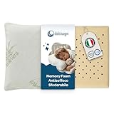 DOLCI SOGNI Cuscino Lettino Bambino Antisoffoco 50x30 Memory Foam Spessore 5,5 cm, OEKO-TEX® e CertiPUR™ Cuscino per Asilo, Guanciale Bambini Modello Aloe Cuscino da Viaggio 100% Made in Italy