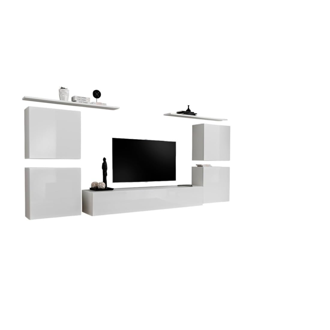 Meublorama Set di mobili da Salotto Switch IV Design, Colore Bianco Lucido.