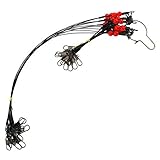 Fishing Leader Saltwater Fishing Rigs Fishing Bottom Rigs High Strength Surf Fishing Rigs Steel Leaders Wire Fishing Wire Rig Fishing Leaders with Swivel Snaps Beads 1Arm / 2Arm