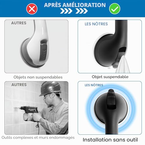 Barre d'appui douche ventouse pour éviter les chutes des aînés - 7