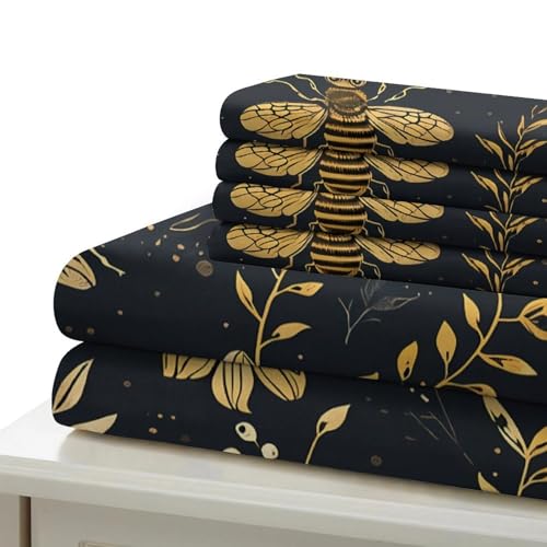 Parure de lit garçon 140x200 super douce housse couette abeilles - 7