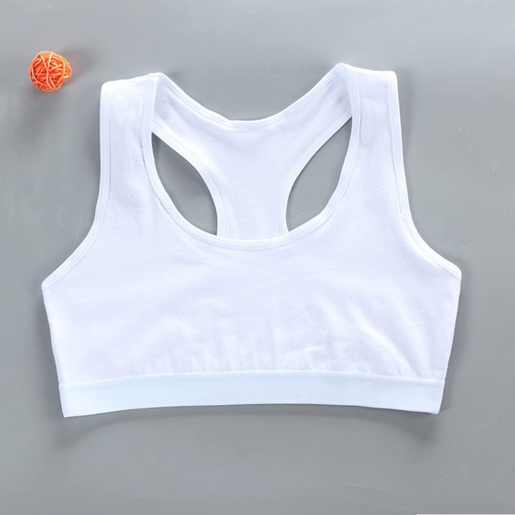 Training Racerback Bras 9-14 Years Girl's Starter Seamless Sports Cotton Bras Thin Soft Breathable Bra - 8 Pack