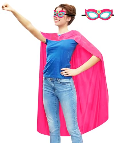 D.Q.Z Adults Superhero Cape and Mask, Birthday Gifts for Men Women Cosplay Costumes, Halloween...