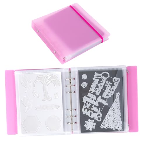 Image of UNIMEIX 12 Pcs Magnetic Sheets for Die Storage with 1 Binder Cover, 2 in 1 Storage Stamp and Die Storage Bags Die Cut Storage Supplies(0.8 mm Thickness, Red)