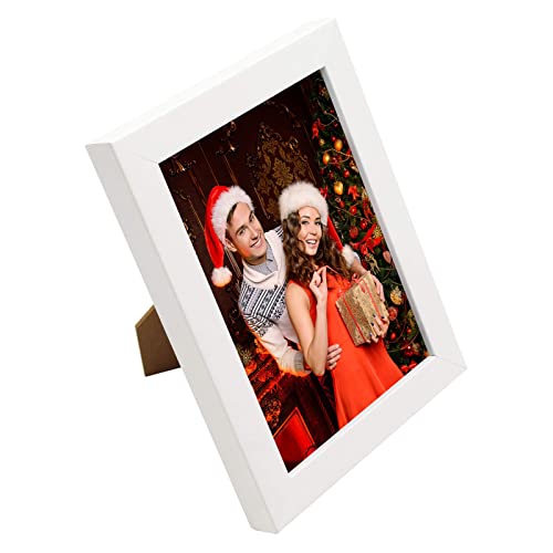 Golden State Art, Set Of 2, 5X7 White Wooden Picture Frame - Tabletop/Wall Display - Great For Group/Family Photos - Landscape/Portrait - Real Glass - Simple Classic Design #TOP2