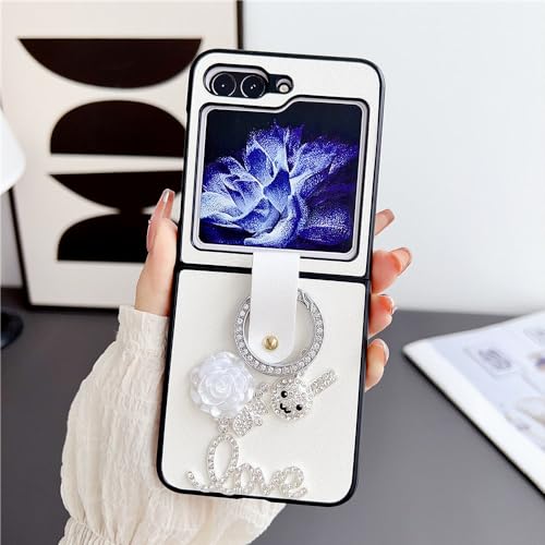 Coque Z Flip 5 Lapin Blanc ENILSA rigide avec anneau
