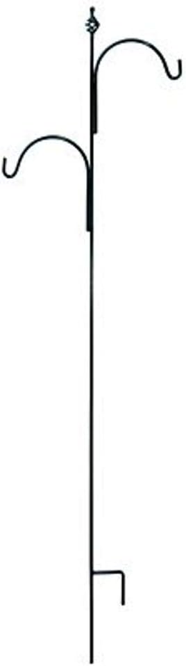 american gardenworks inc tofsthn 90 -Inch, Hammered Nickel, Tall, Heavy Duty, Offset Shepherd Hook