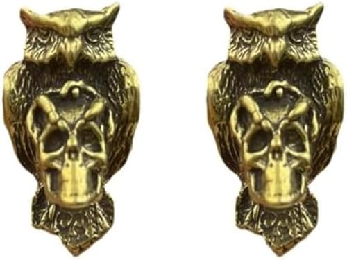 Perles en laiton crâne hibou pour accessoire couteau et perle paracorde