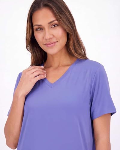 Image of Real Essentials 3 Pack: Women's Soft Maxi Long Nightshirt Short Sleeve Soft Nightgown Sleep Dress (Available in Plus Size)