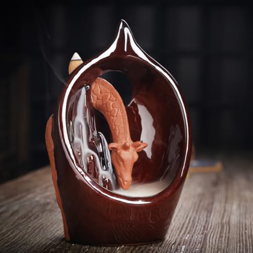 Brûleur de parfum anti-stress cascade céramique de girafe