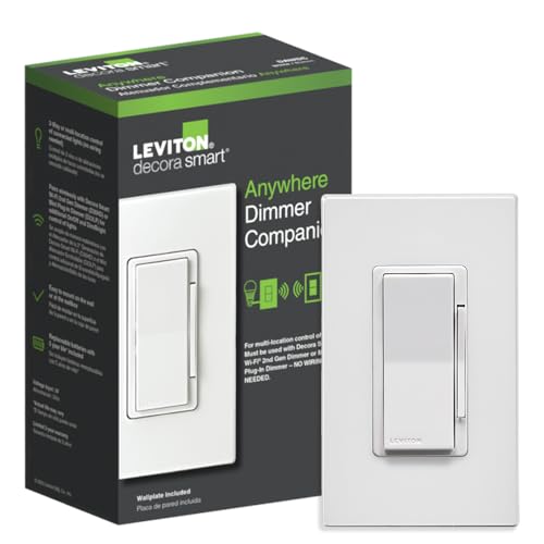Leviton Decora Smart Dimmer Anywhere Companion, Add Wire-Free 3-Way/4-Way/5-Way On/Off/Dim/Bright...