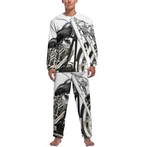 Ensemble pyjama homme noir moto haut et bas pour stopper l'inconfort de nuit