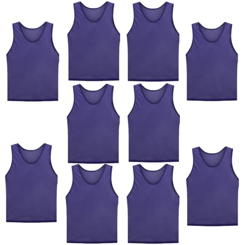 Juego de 10 camisetas de fútbol para adultos, 70 x 62 cm, sin logotipo, diseño unisex para juventud, accesorios de entrenamiento de fútbol, chalecos para entrenamiento de equipo, altura: 170-200 cm