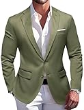Barry.Wang Mens Casual Blazer 2 Button Suit Jacket Lightweight Sport Coat Wedding Parade Gift Regular Fit Olive Green