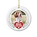 Forever in Our Hearts Dog Photo Ornament Christmas 2023, Personalized Picture Frame Pet Memorial Christmas Ornament Ceramic, Custom Dogs Picture Name & Years Ornament Xmas, Dog Remembrance Keepsake