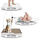 Digitale Haustierwaage,Babywaage mit 2 Abnehmbarem Tablett,66lb Hundewaage mit 4 Wiegemodi (kg/oz/lb/ml),LCD Digitale Katzenwaage mit Katzenkratzbrett und Katzenspielzeug,für Welpe/Kätzchen/Baby/Küche