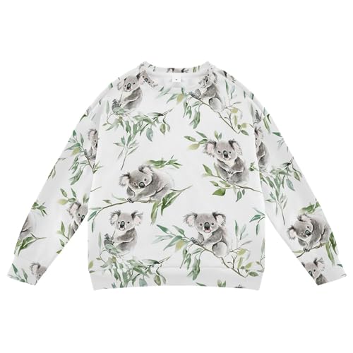 JUNZAN Beauty Koala White Little Girls Pullover Hoodie Crewneck Hoodie for Boys Camping 4T