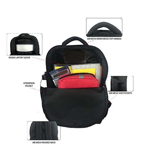 Disney Cars Backpack for Boys, Girls, Toddlers – Lightning McQueen Backpack Red and Black for Kids 16 Inch Air Mesh Padded School Bag (Red Lightning Mcqueen)3