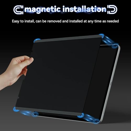 Image of Magnetic Privacy Screen Protector Compatible With iPad Air 5th 4th Generation 10.9 Inch & iPad Pro 11(2018 /2020 /2021 /2022), Removable Anti Blue Light Glare Spy Private Filter Black Security Screen Cover