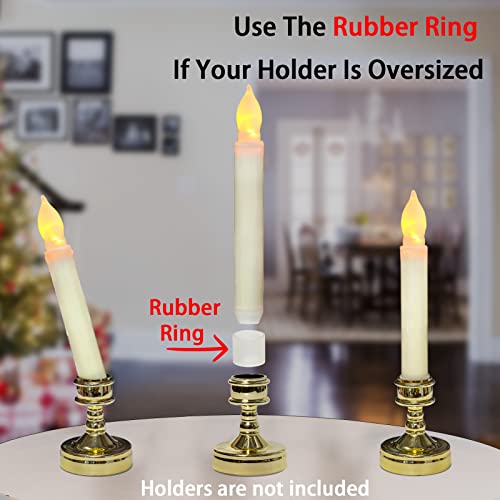 Homemory 12PCS Battery Operated Flameless LED Taper Candles Lights, 0.79 x 6.5 Inch, for Wedding, Birthday, Churches, Harry Potter Party Decorations, Yellow