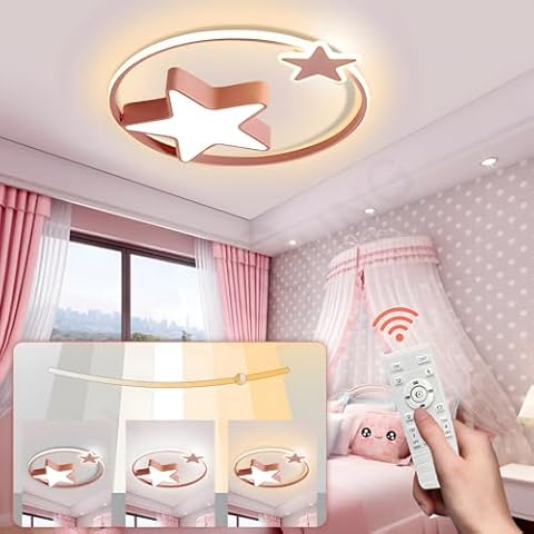 Pink LED Ceiling Light for Children's Rooms Cover