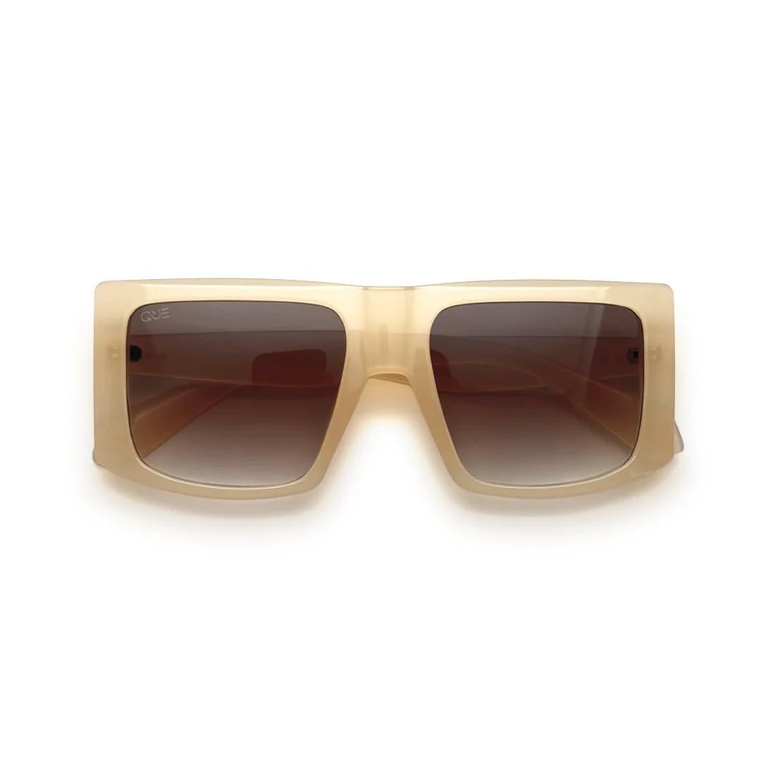 HAZE by Shikhar Dhawan | Women Oversized Rectangular Sunglasses | Beige Frame | UV400 Protection | Gradient Brown Lens | Medium Fit | Bold Statement Design-image-20