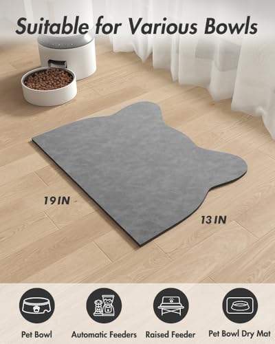 Absorbent Food & Water Bowl Mat - Quick Dry, No Stains Dog Feeding Mat for Messy Drinkers - Image 8