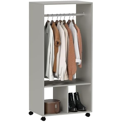 HOMCOM Mobile Open Wardrobe with Shelves Cover