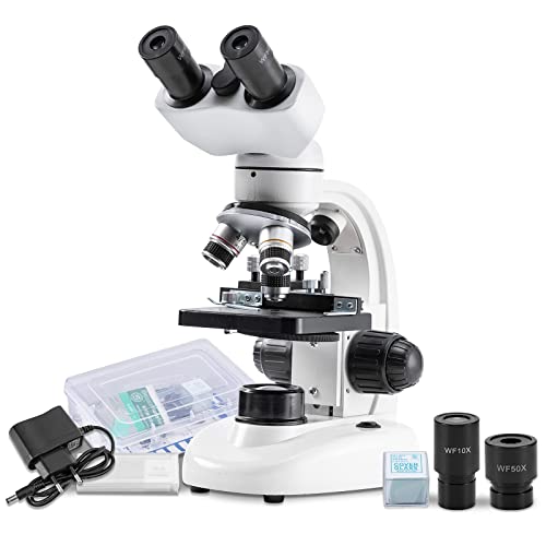 Compound Binocular Microscope,Wf10X And Wf25X Eyepieces,40X-2000X Magnification, Led Illumination Two-Layer Mechanical Stage,Microscope For Adults #TOP2