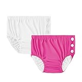 2PCS Reusable Swim Diapers - Toddler Baby Swim Diaper Washable Snap Pool Swimming Diaper Soft and Silky Waterproof Diapers for Swimming Lessons Boys and Girls